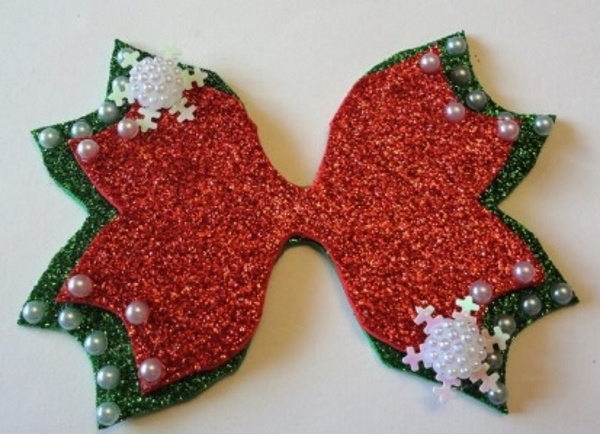 DIY Foamiran-Schleifen: Neujahrsschleifen mit Pailletten