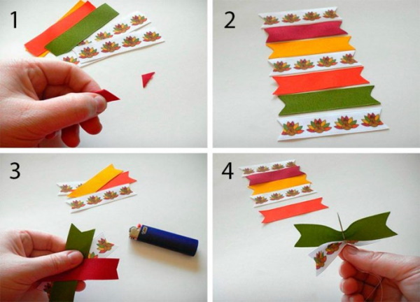 Schleifen aus Ripsband mit eigenen Händen 2,5-4-5 cm, Schule für Mädchen