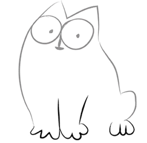 Wie man Simons Katze mit einem Bleistift Schritt für Schritt für Anfänger zeichnet