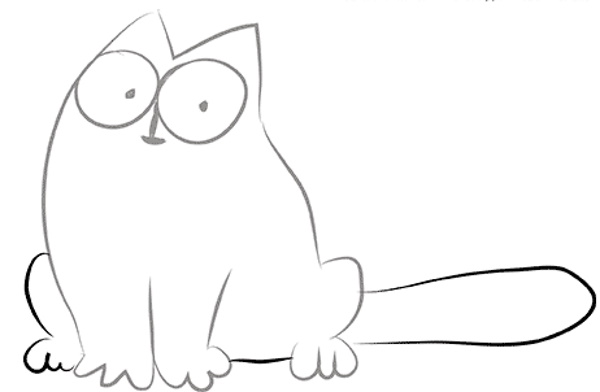 Wie man Simons Katze mit einem Bleistift Schritt für Schritt für Anfänger zeichnet