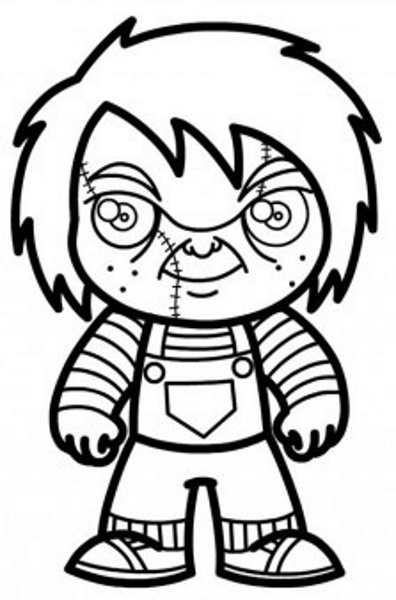 Wie man eine Chucky-Puppe mit einem Bleistift Schritt für Schritt für Anfänger zeichnet
