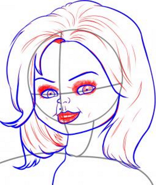 Wie man eine Chucky-Puppe mit einem Bleistift Schritt für Schritt für Anfänger zeichnet