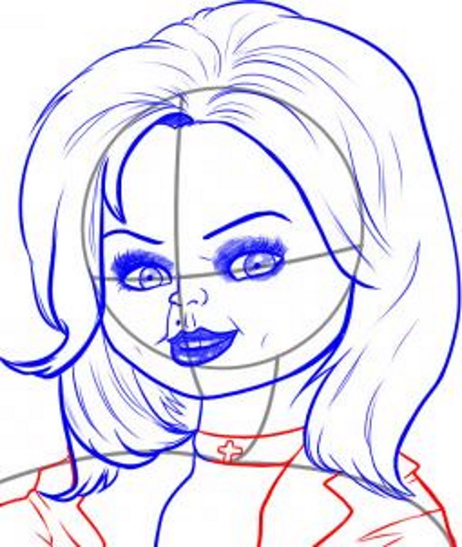Wie man eine Chucky-Puppe mit einem Bleistift Schritt für Schritt für Anfänger zeichnet