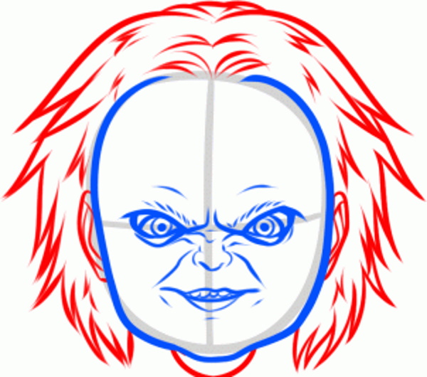 Wie man eine Chucky-Puppe mit einem Bleistift Schritt für Schritt für Anfänger zeichnet