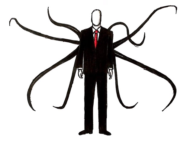 Wie man Slenderman vom Bleistift etappenweise zeichnet
