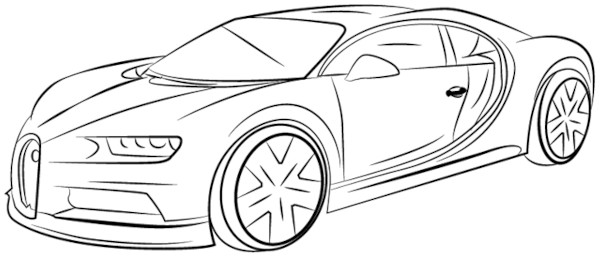 Wie man Bugatti Veyron, Divo, Chiron mit einem Bleistift zeichnet
