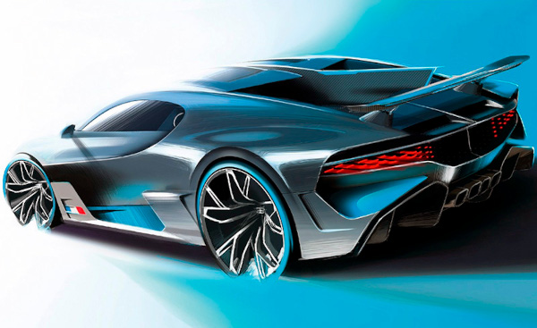 Wie man Bugatti Veyron, Divo, Chiron mit einem Bleistift zeichnet