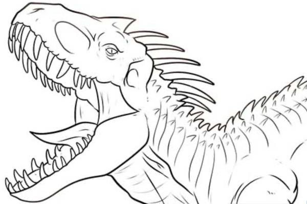 Wie man Indominus Rex Schritt für Schritt mit Bleistift zeichnet