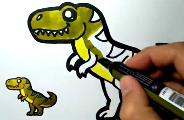 Wie man Indominus Rex Schritt für Schritt mit Bleistift zeichnet