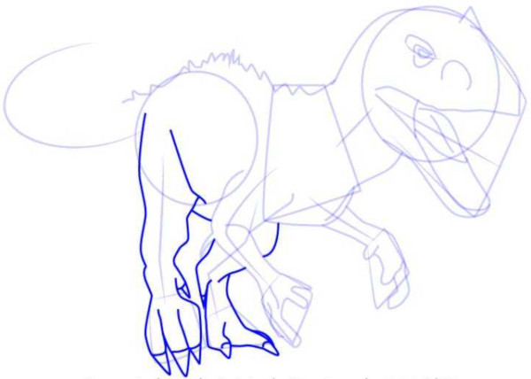 Wie man Indominus Rex Schritt für Schritt mit Bleistift zeichnet