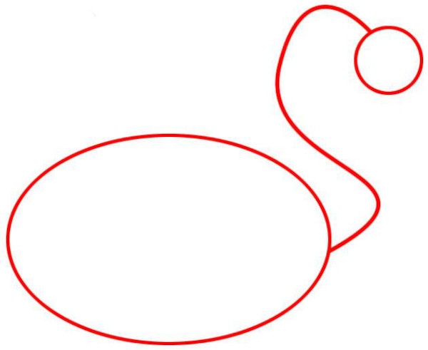 Wie man einen Schwan mit einem Bleistift für Kinder Schritt für Schritt zeichnet