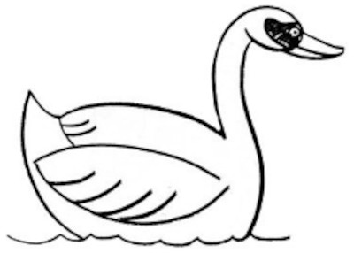 Wie man einen Schwan mit einem Bleistift für Kinder Schritt für Schritt zeichnet