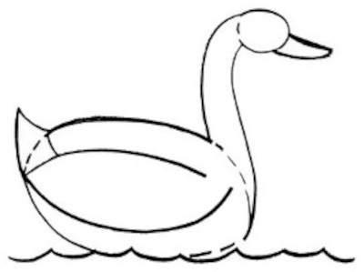 Wie man einen Schwan mit einem Bleistift für Kinder Schritt für Schritt zeichnet