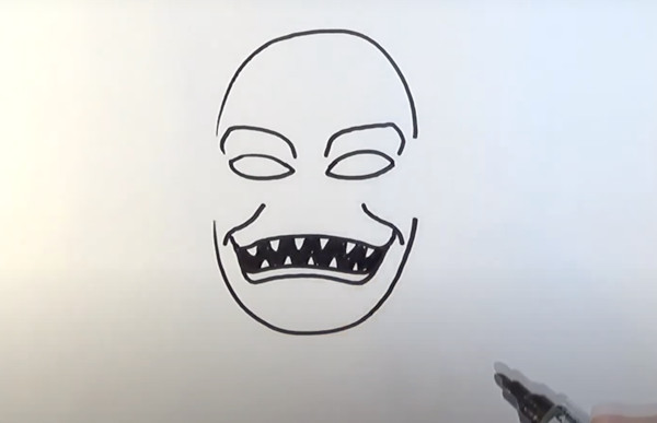 Wie man ein gruseliges Monster mit einem Bleistift Schritt für Schritt für Anfänger zeichnet