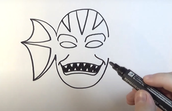Wie man ein gruseliges Monster mit einem Bleistift Schritt für Schritt für Anfänger zeichnet