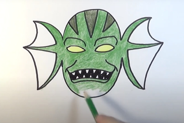 Wie man ein gruseliges Monster mit einem Bleistift Schritt für Schritt für Anfänger zeichnet