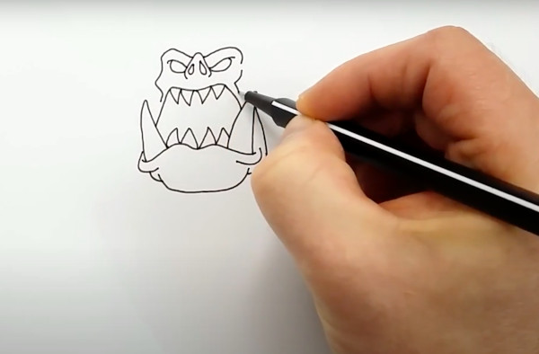 Wie man ein gruseliges Monster mit einem Bleistift Schritt für Schritt für Anfänger zeichnet