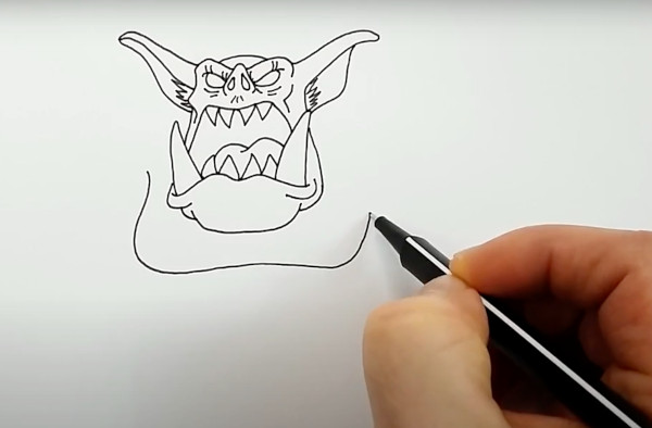 Wie man ein gruseliges Monster mit einem Bleistift Schritt für Schritt für Anfänger zeichnet