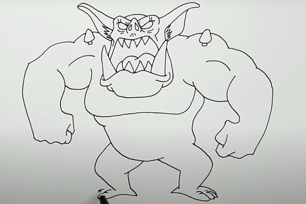 Wie man ein gruseliges Monster mit einem Bleistift Schritt für Schritt für Anfänger zeichnet