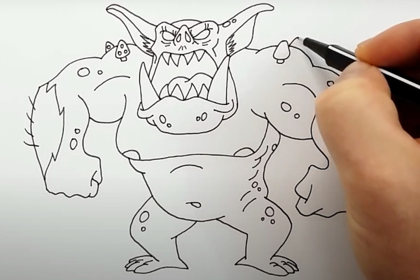 Wie man ein gruseliges Monster mit einem Bleistift Schritt für Schritt für Anfänger zeichnet