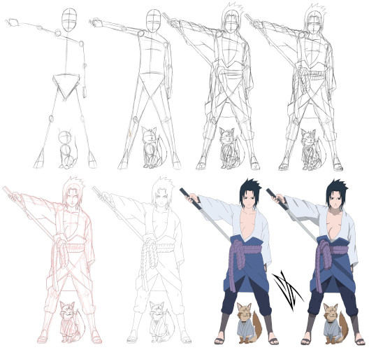 Wie man Naruto-Figuren mit einem Bleistift Schritt für Schritt für Anfänger zeichnet