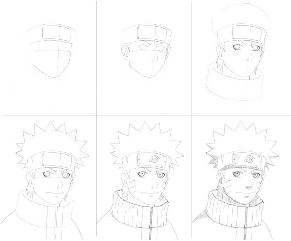Wie man Naruto-Figuren mit einem Bleistift Schritt für Schritt für Anfänger zeichnet