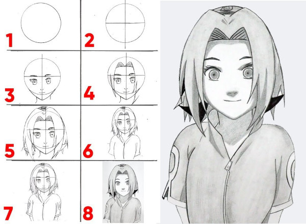 Wie man Naruto-Figuren mit einem Bleistift Schritt für Schritt für Anfänger zeichnet