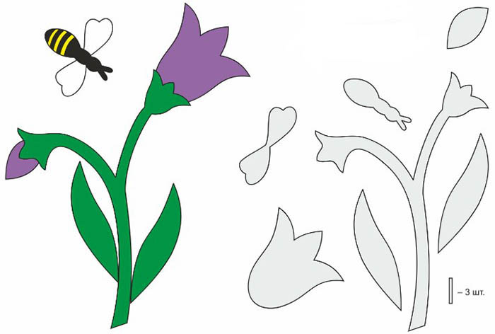 Fiori applicati per la mamma in carta colorata