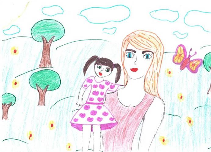 Wie man Mama schön und einfach mit einem Bleistift Schritt für Schritt zeichnet
