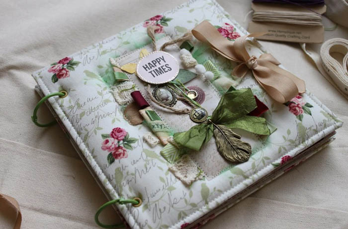 DIY-Fotoalbum-Cover aus Stoff, Karton