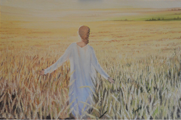 Landschaftszeichnung mit Bleistift, Aquarell, Gouache, Farben