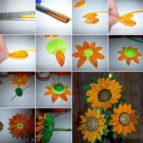 Wie man mit eigenen Händen eine Sonnenblume macht