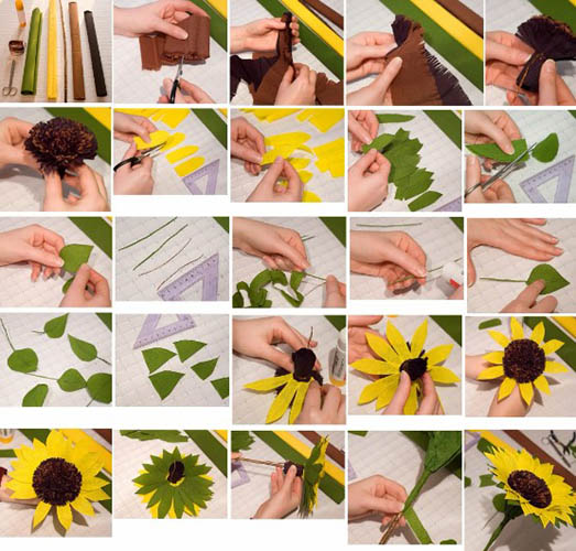 Wie man mit eigenen Händen eine Sonnenblume macht