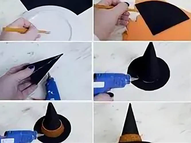 DIY Hexenhut. Wie man aus Stoff näht