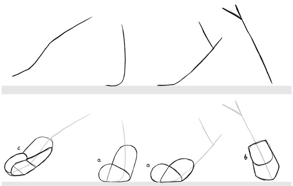 Zeichnung einer Katzenpfote. Einfaches Bleistift-Nachzeichnen für Kinder