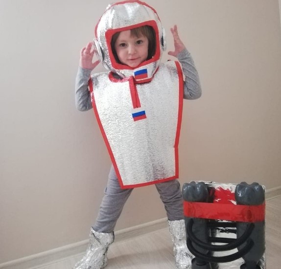 DIY Astronautenkostüm, Helm für Kinder für Kindergarten, Junge, Mädchen