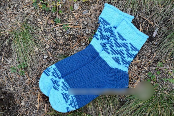 Faules Jacquardstricken. Schnittmuster mit Beschreibung für Socken, Fäustlinge, Hausschuhe, Füßlinge