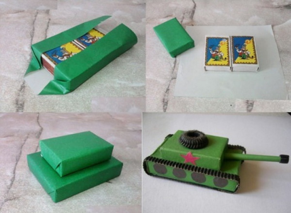 DIY-Papptank. Schnittmuster mit Größenangaben für Anfänger