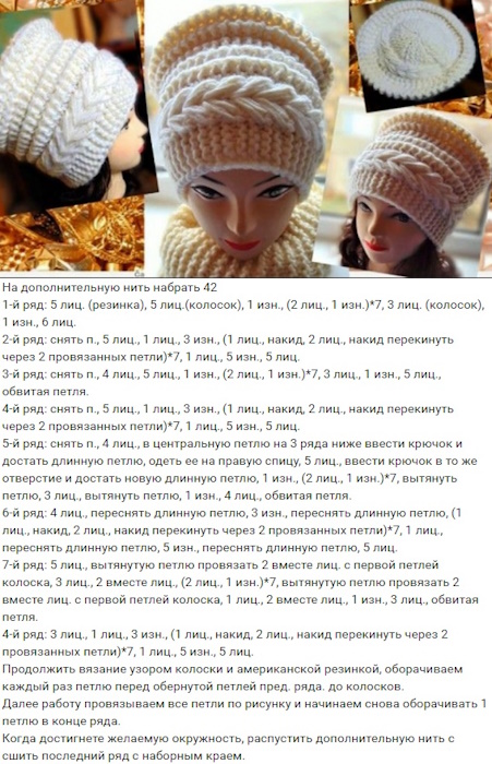 Gestrickte Kubanka-Mütze für Damen. Schema mit Beschreibung, Meisterklasse