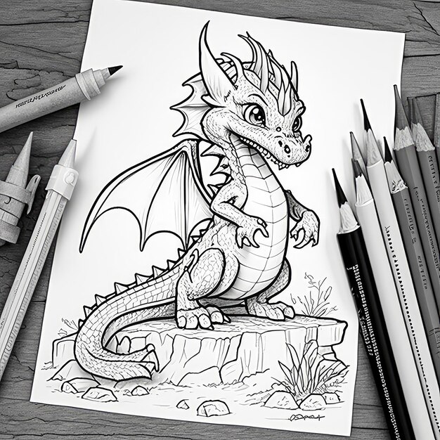 Lass uns einen Drachen zeichnen! 60 Zeichnungen für Kinder einfach, leicht Bleistift