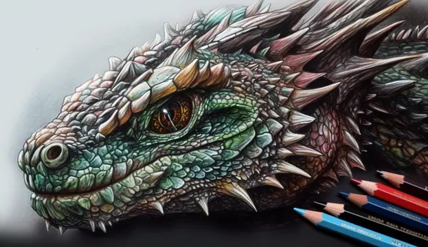 Lass uns einen Drachen zeichnen! 60 Zeichnungen für Kinder einfach, leicht Bleistift