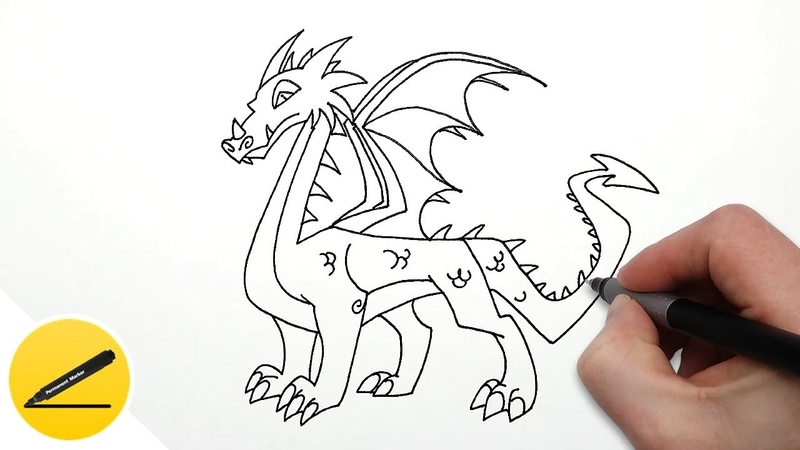 Lass uns einen Drachen zeichnen! 60 Zeichnungen für Kinder einfach, leicht Bleistift