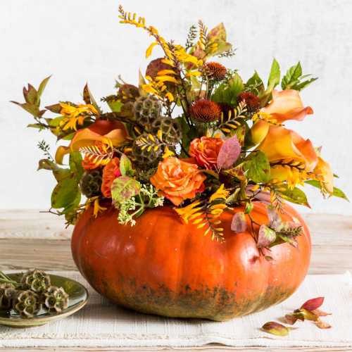 Ekibana Herbst mit eigenen Händen aus Naturmaterial