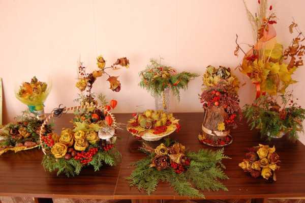 Ekibana Herbst mit eigenen Händen aus Naturmaterial