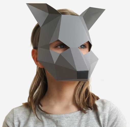 Wolfsmaske aus Papier und Pappe. Wie macht man