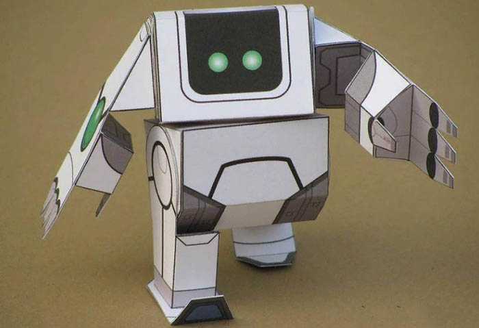 DIY-Papierroboter. Schemata, Vorlagen