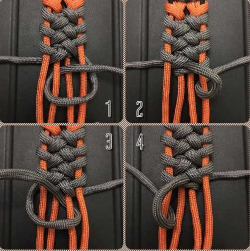 Paracord-Lanyard. Messerwebmuster, mit Perle, Schlange