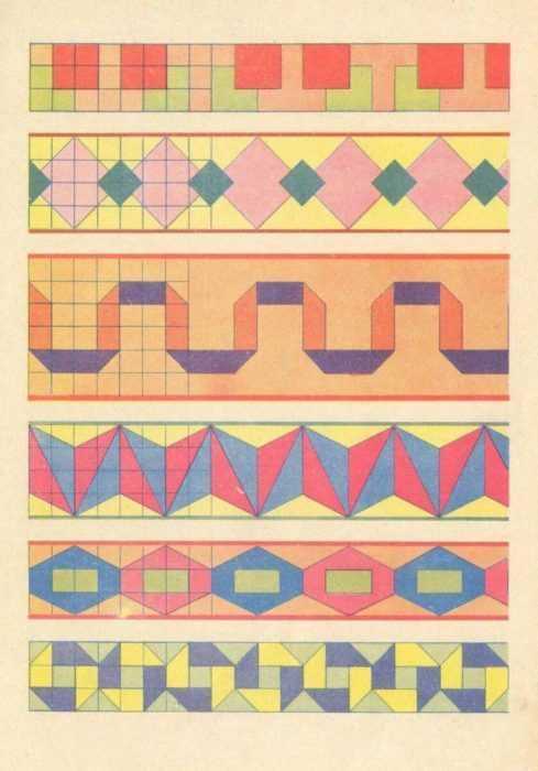 Ornament aus geometrischen Formen. 80 Muster