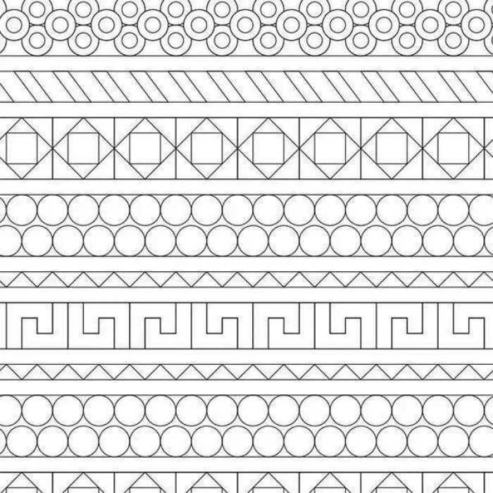 Ornament aus geometrischen Formen. 80 Muster