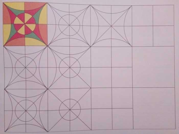 Ornament aus geometrischen Formen. 80 Muster